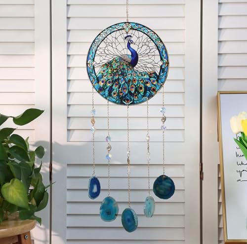Blue Peacock Dream Catcher for Home Decor