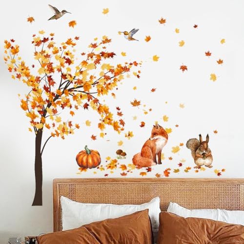 Fall Maple Tree Wall Decals Autumn DIY Decor