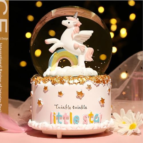 Unicorn Snow Globe with Music and Lights