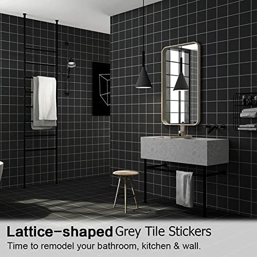 Jaxbo 50pcs Peel and Stick Tile Stickers Black