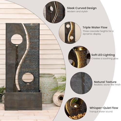 Tankana 47 Inches Freestanding Fountain with LED Light