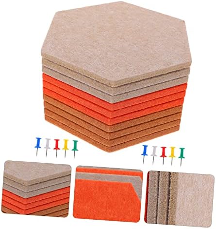 Hexagon Felt Bulletin Board Set 10 Piece Wall Mounted