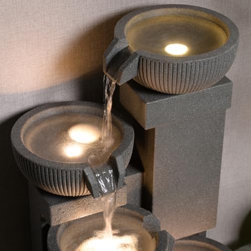 3976 H 5-Tier Eco-Friendly Outdoor Water Fountain with LED Lights