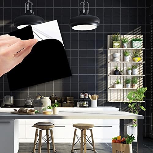 Jaxbo 50pcs Peel and Stick Tile Stickers Black