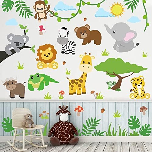 Supzone Jungle Wall Stickers for Kids Room Decor