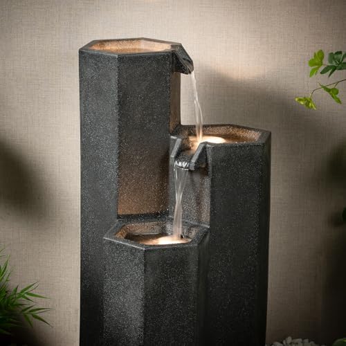 2795 Inch H Outdoor Water Fountain with LED Light and Pump