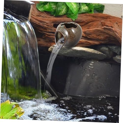 Kisangel Ceramic Jar Fountain Decor Outdoor Garden Bird Fountain