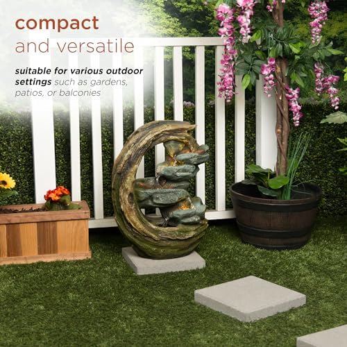 Alpine Corporation WIN1554S Curved Trunk Stone Fountain