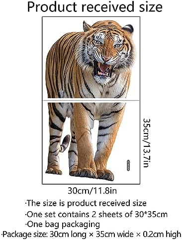 Ferocious Tiger Wall Sticker Realistic Animal Decal