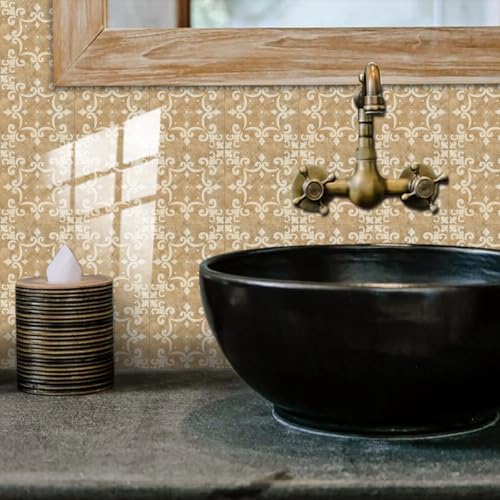 25 PCS Moroccan Style Tile Sticker for Bathroom and Kitchen Backsplash