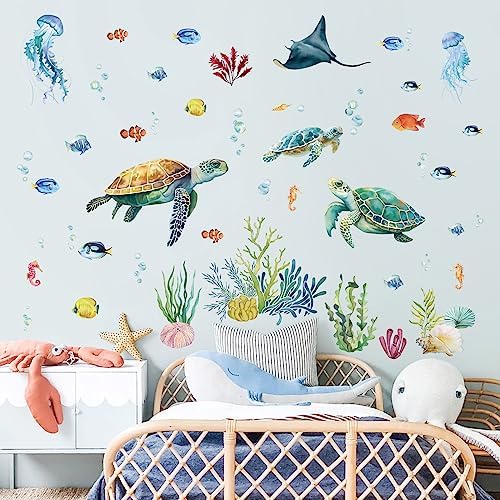Decalmile Under The Sea Turtle Wall Decals