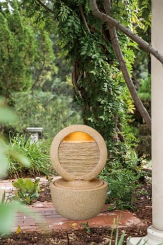 Decorative Round Water Fountain with Light and Pump