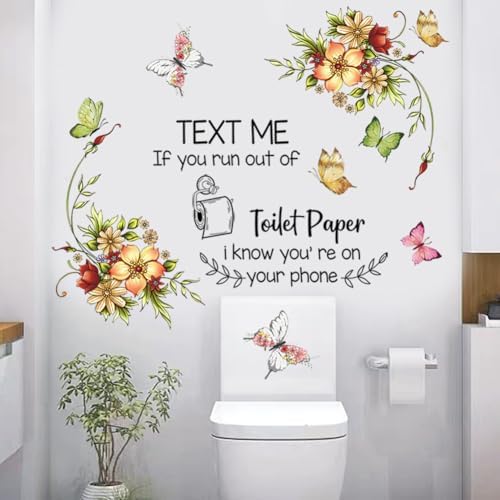 CASADECOR Toilet Theme Wall Decals PVC Vinyl Sticker
