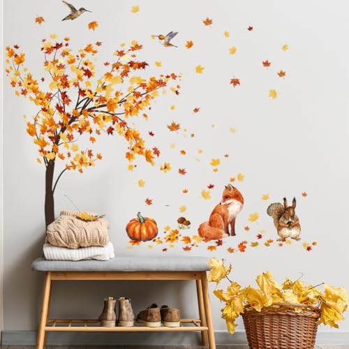 Fall Maple Tree Wall Decals Autumn DIY Decor
