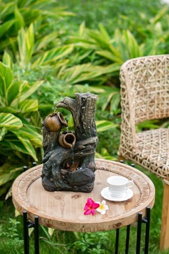 Tranquil 4 Tier Broken Pot Water Fountain with LED Light