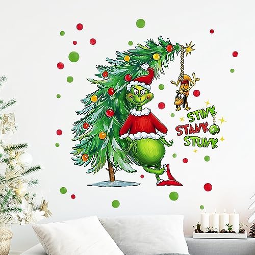 Yovkky Christmas Wall Decals Stickers for Home Bedroom Kitchen