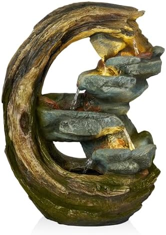Alpine Corporation WIN1554S Curved Trunk Stone Fountain