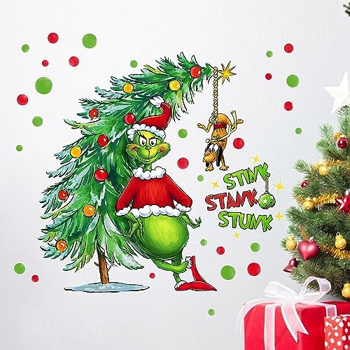 Yovkky Christmas Wall Decals Stickers for Home Bedroom Kitchen