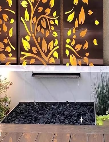 Waterfall Pool Fountain with Stainless Steel Spillway and Pipe Connector
