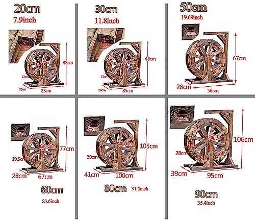 Wooden Water Wheel Fountain for Outdoor Garden