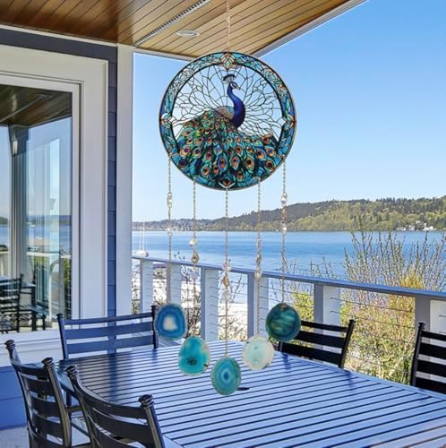 Blue Peacock Dream Catcher for Home Decor
