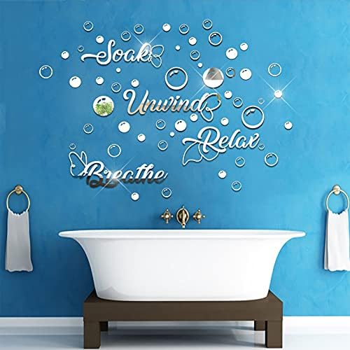 60 Piece 3D Acrylic Mirror Wall Sticker Decor Set