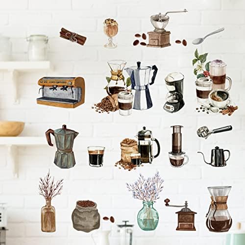 Runtoo Coffee Wall Art Decals for Kitchen and Cafe