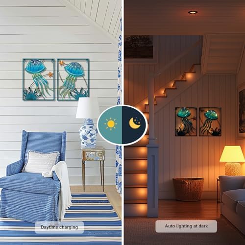 LIFFY Metal Jellyfish Wall Decor with LED Light