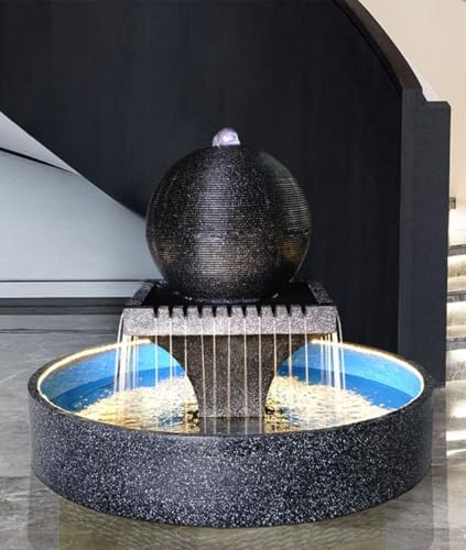 Contemporary Tiered Sphere Water Fountain with LED Lights