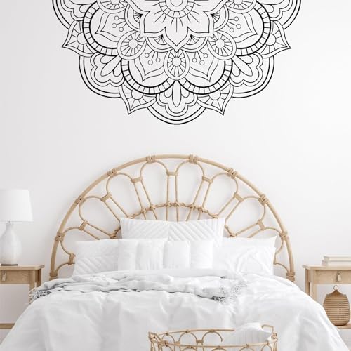 Gee Hut Boho Mandala Wall Decals Peel and Stick Black