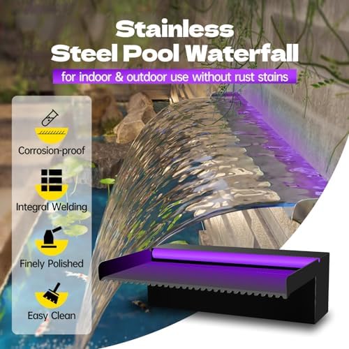 Pamopamo Pool Waterfall Spillway with LED Light
