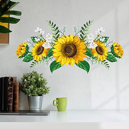 Sunflower Wall Decal 12x24 Inch Waterproof Sticker