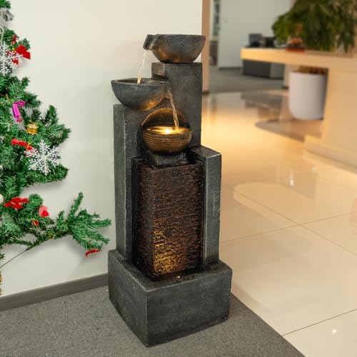 YZM 4291 Inch Tall Outdoor Water Fountain with Lights