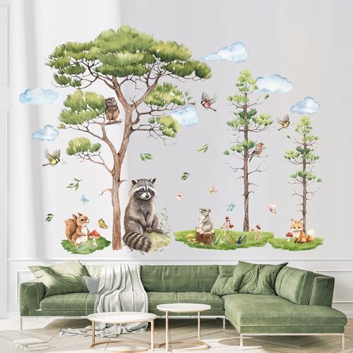 Woodland Animals Wall Decals for Kids Bedroom