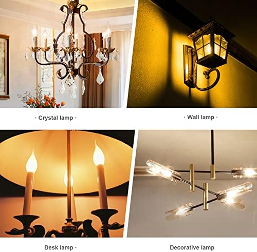 E12 Dimmable Candle LED Bulb 2W Warm White 2700K Clear Glass 48Pack