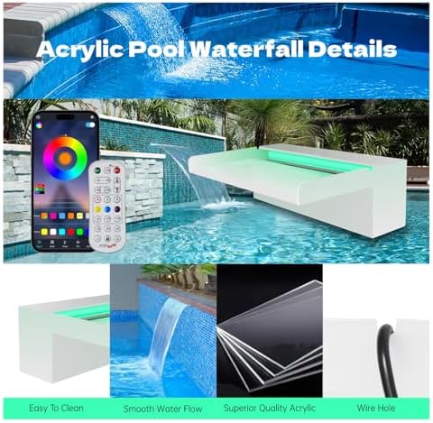 Pamopamo Pond Waterfall Spillway with LED Light
