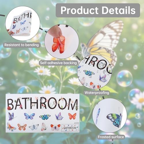 2pcs Bathroom Wall Decals for Wash Room Door Signs