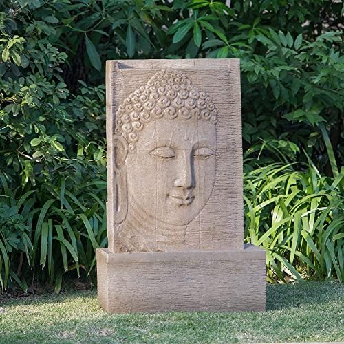 High Sandstone Buddha Fountain with Light