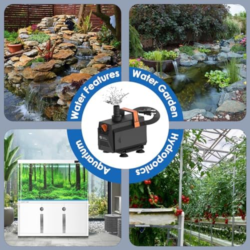 AquaMiracle 1050GPH Submersible Pond Pump with Flow Control
