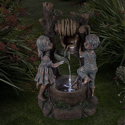 Pure Garden W150178 Lighted Bronze Outdoor Fountain
