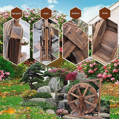 Wooden Water Wheel Fountain for Outdoor Garden