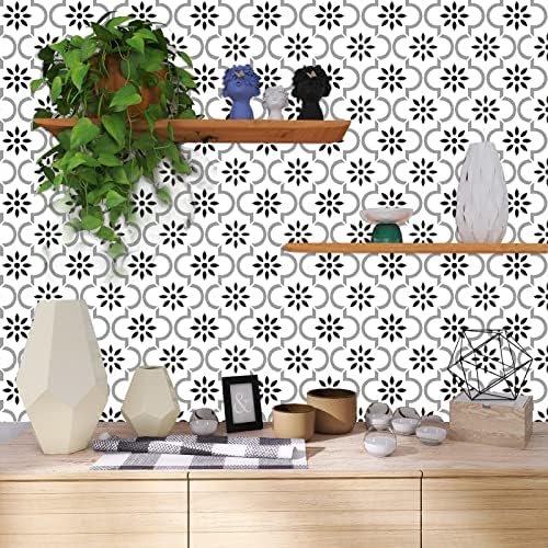 Gray White Tile Stickers 6x6 Inch 12 PCS Set