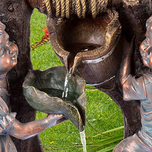 Pure Garden W150178 Lighted Bronze Outdoor Fountain