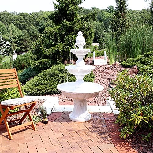 Sunnydaze 57 Inch Welcome 3 Tier Water Fountain - White