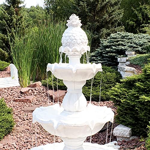 Sunnydaze 57 Inch Welcome 3 Tier Water Fountain - White