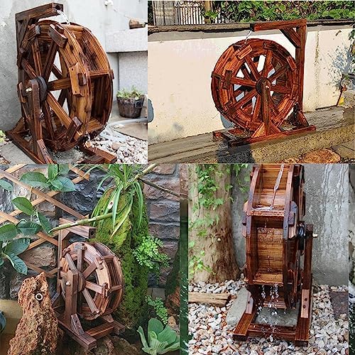 Wooden Water Wheel Fountain for Outdoor Garden