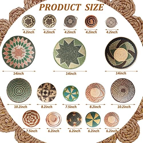 Glenmal 18 Pcs Boho Round Wall Sticker Decor