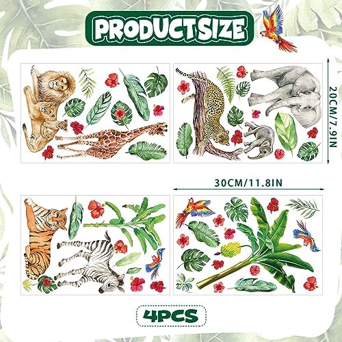 Glow in the Dark Jungle Animals Wall Decals Set