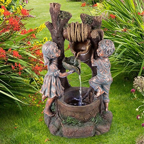 Pure Garden W150178 Lighted Bronze Outdoor Fountain