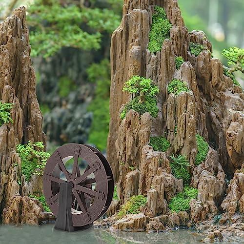 Yardwe Miniature Plastic Water Wheel Fountain Decor